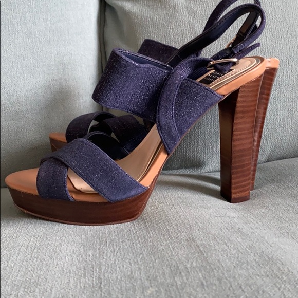 White House Black Market Shoes - White House Black Market Navy blue sandals